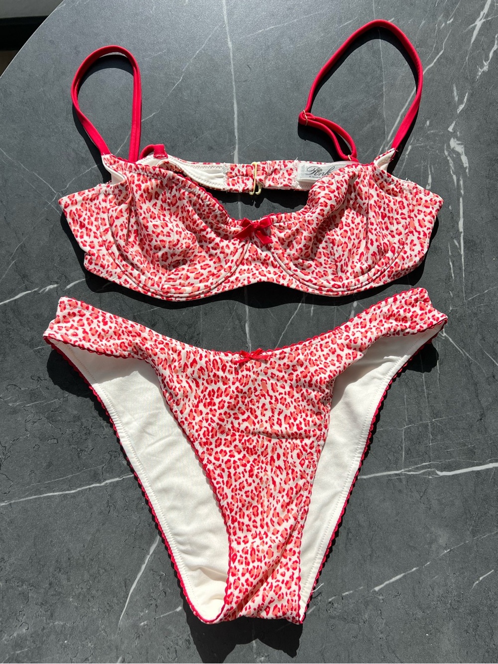 Pink By Frankies Bikinis - Red Leopard Bikini Set
